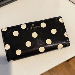 Kate Spade Black and Cream Polka Dot Wallet